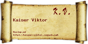 Kaiser Viktor névjegykártya